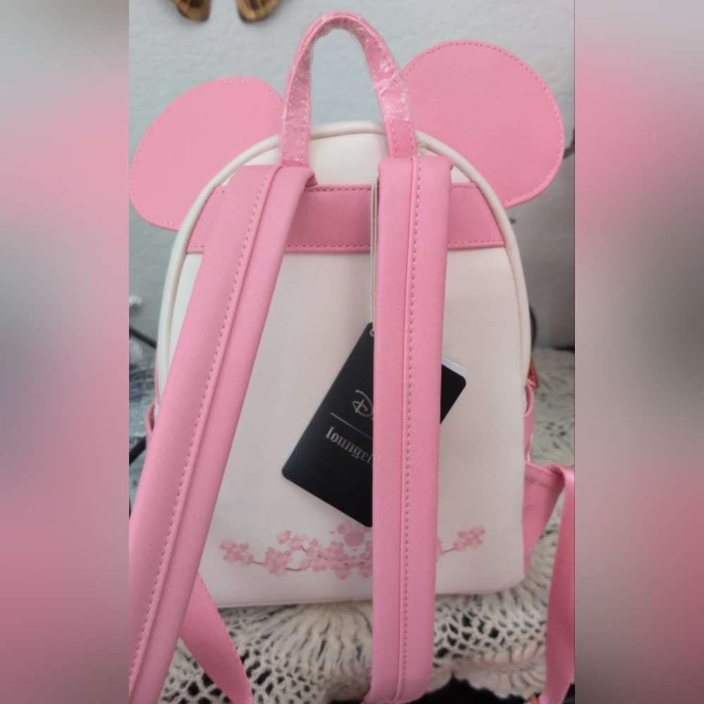 NWT  Loungefly Hard Tag Cherry Blossom Backpack - Picture 3 of 4